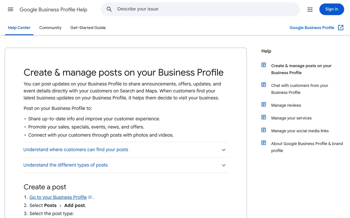 Google's help page 