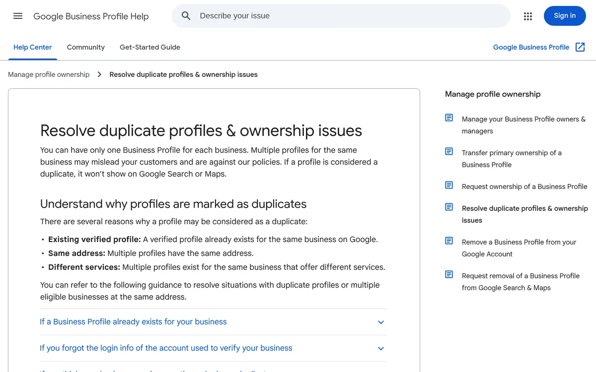 Google's help page 